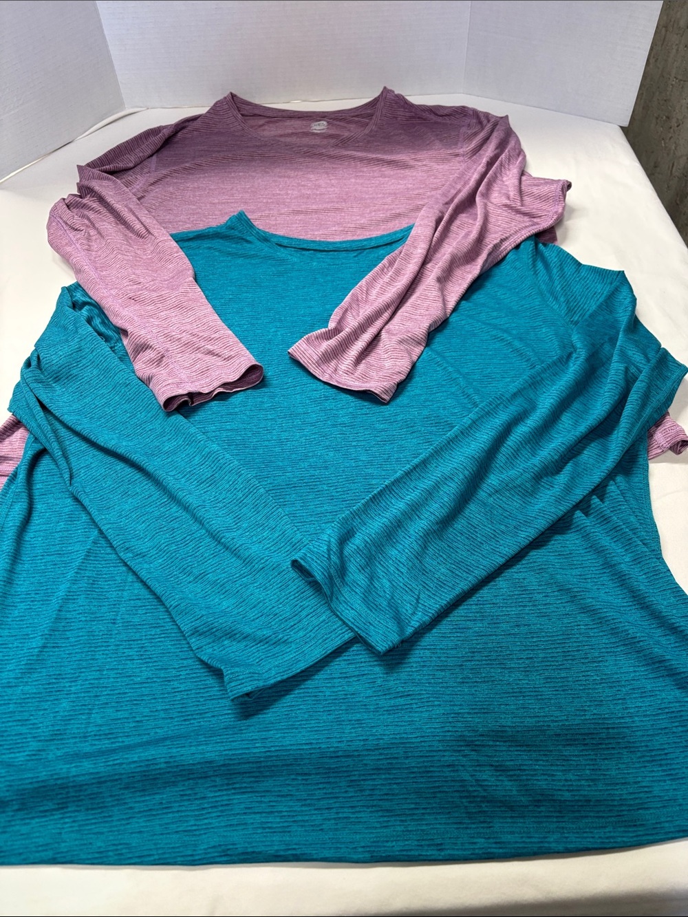 Lot of 2. Long Sleeve Scoop Neck Women’s Top - Teal & Mauve
